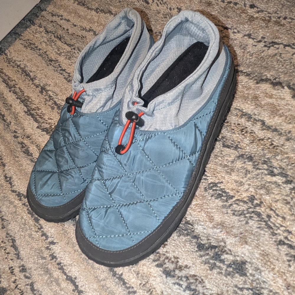 Chaco Quilted Slip-On Ankle Booties in Teal with Black Soles